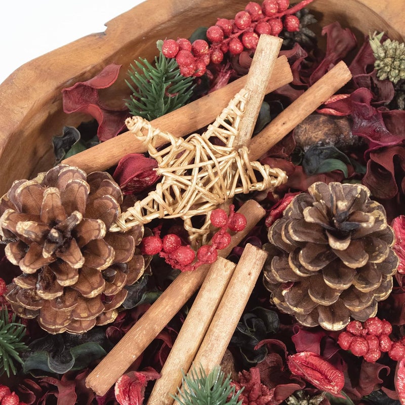 Naturally Cinnamon Fragrance Potpourri Bag Christmas Holiday Home Décor | Floral Petals Vase & Bowl Filler Decoration (Holiday Red) - Image 3